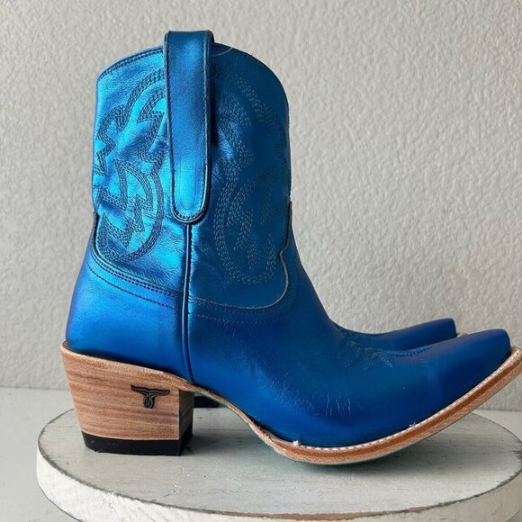 Lane SMOKESHOW Womens Cowboy Bootie 8.5 Blue Western Cowgirl Short Ankle Boots - Picture 2 of 11